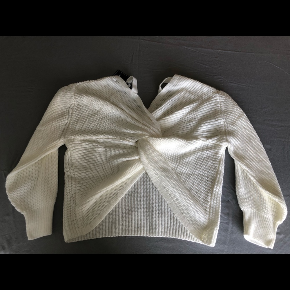 White Off-the-Shoulder Sweater - Size S - Picture 1 of 5